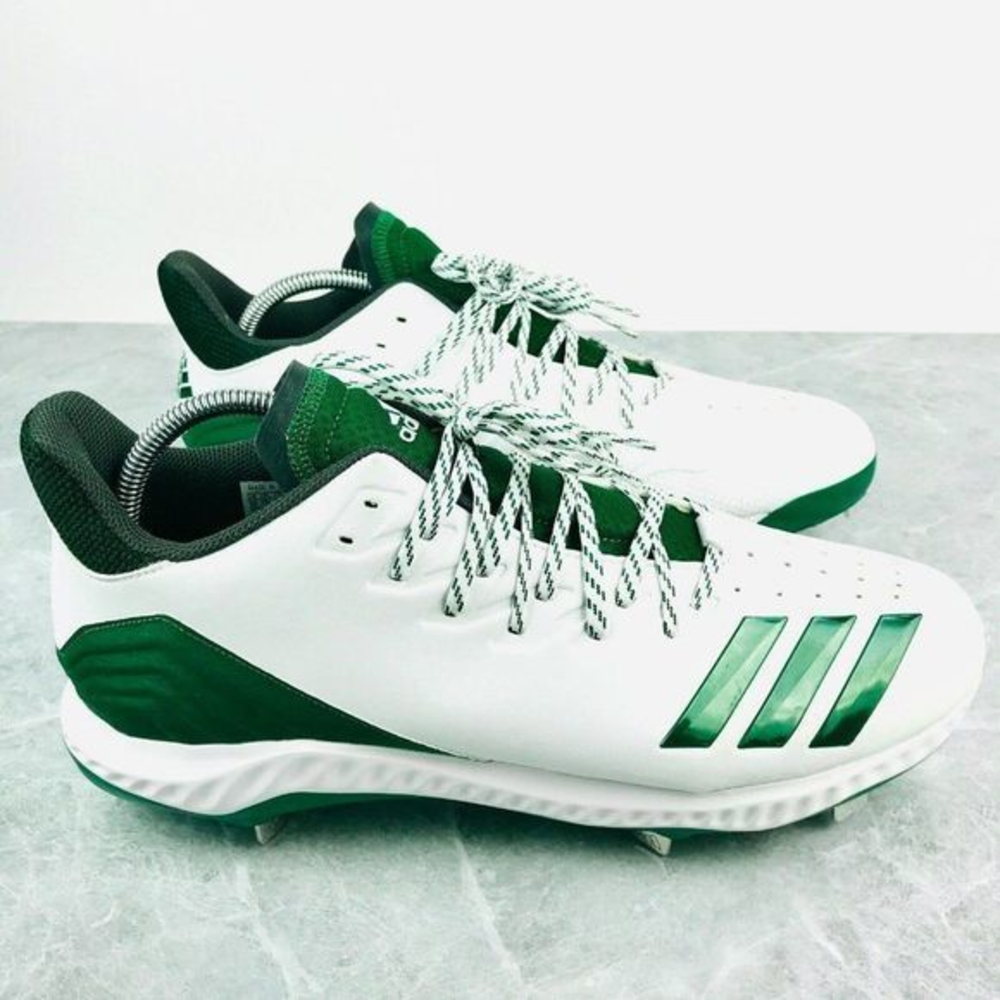 Adidas Icon Bounce Mens Size 14 Metal‎ Baseball Cleats White Green cleats CG5252
